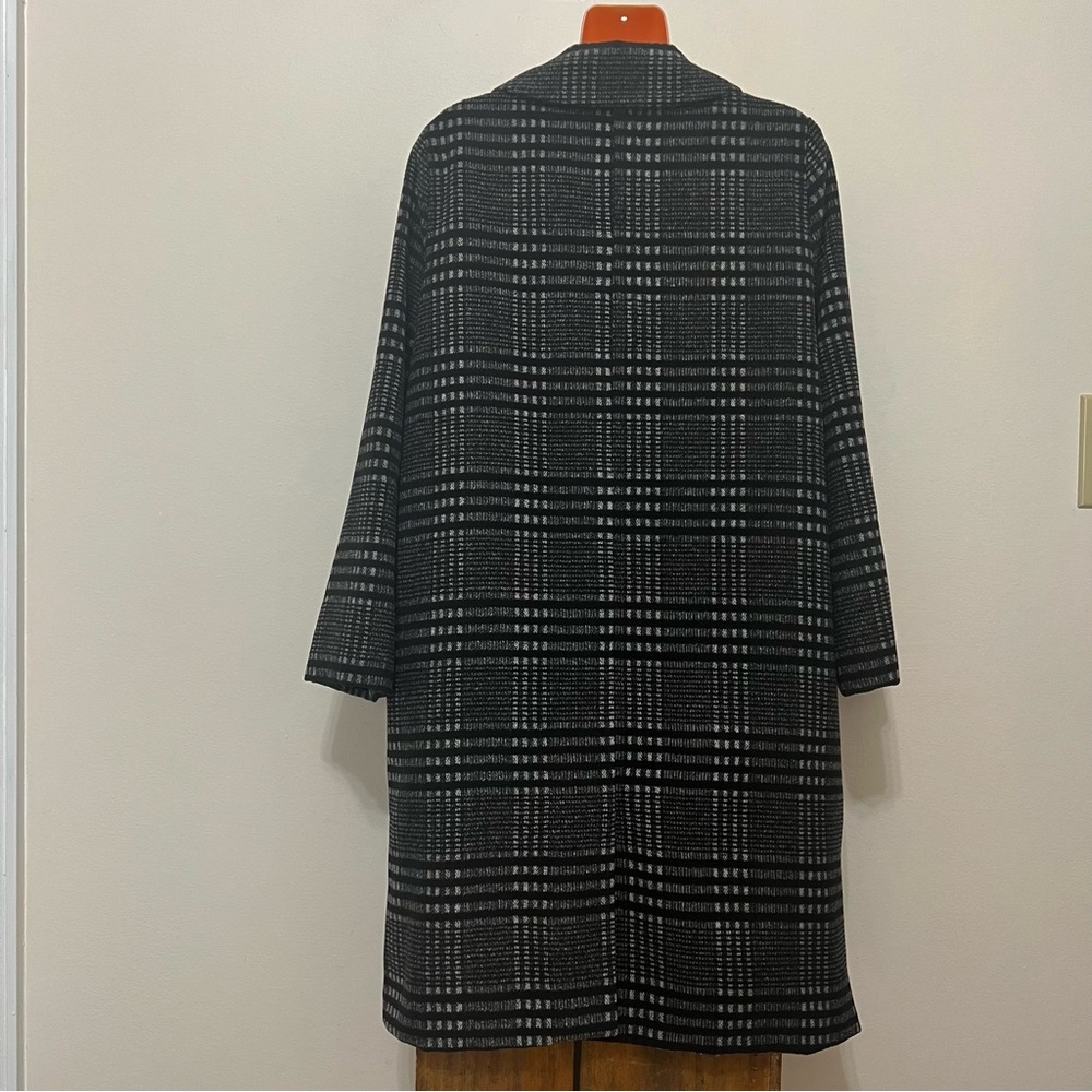 Hazel Anthropologie Black Plaid Coat - Picture 6 of 10